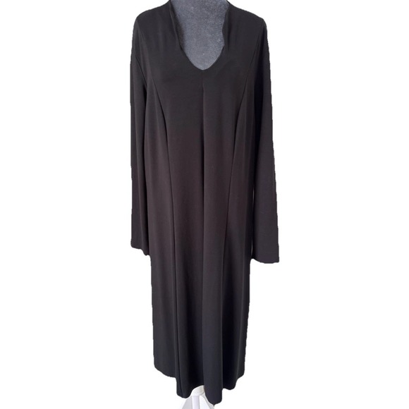 J Jill Wearever Black Jersey Dress 2X Lagenlook Classic Minimalist Modest $119 - Picture 10 of 16